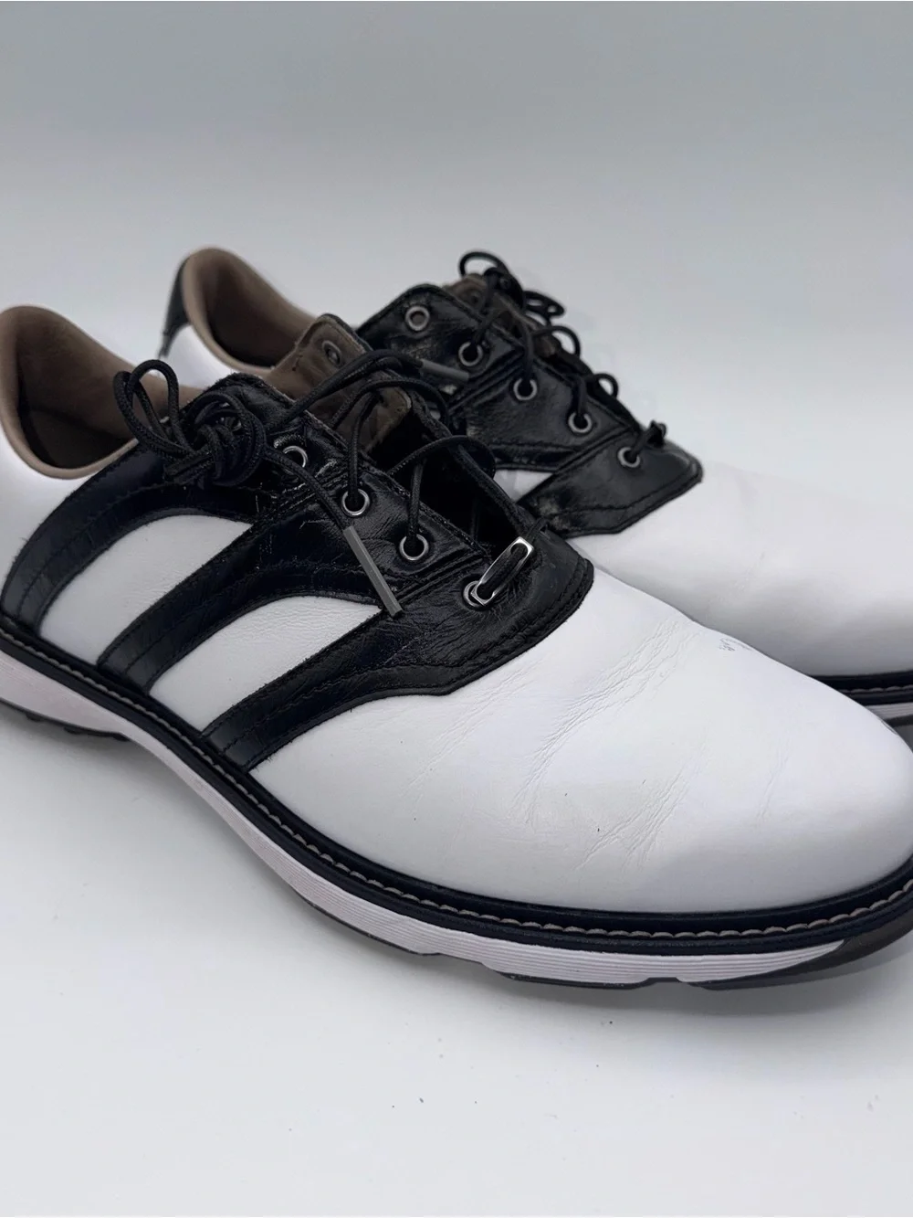 Adidas MC87 Z-Traxion Spikeless Golf Shoes Black White Mens Size 11 Used
